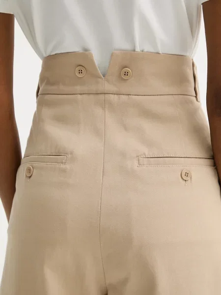 Weekend Max Mara spodnie ALFEO szerokie high waist beżowy