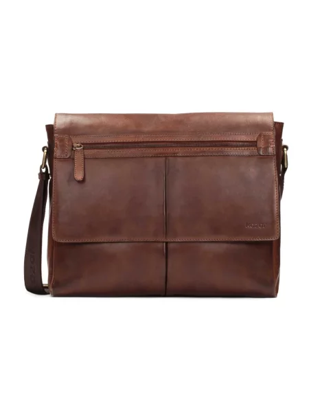 Torba crossbody Kazar skórzana biznesowa brązowa