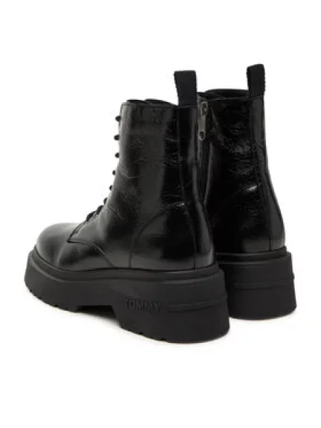 Čizme Tommy Jeans Tjw Chunky Shiny crna