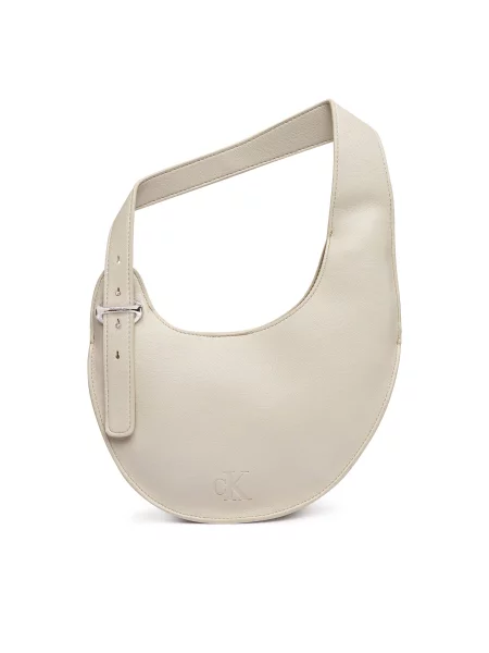 Calvin Klein Ročna torba Asym Buckle Shoulder Bag Kremna