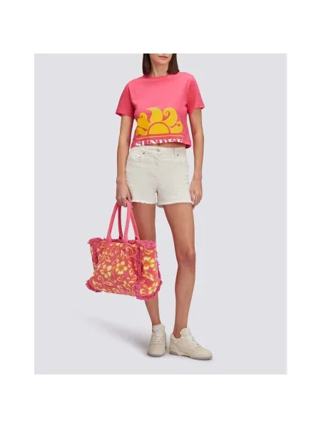 Decupat tricou Sundek cu imagine roz