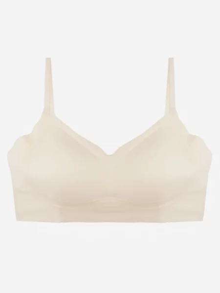 Jasnobeżowy Elastyczny Biustonosz Bezszwowy Bez Fiszbin Edaelia beżowy