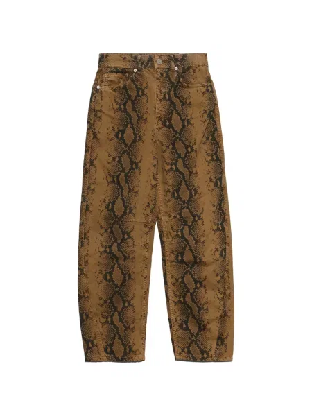 Pantaloni Bimba Y Lola cu model piele de șarpe maro