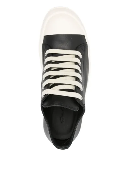Sneakerși Rick Owens cu șireturi din piele negru
