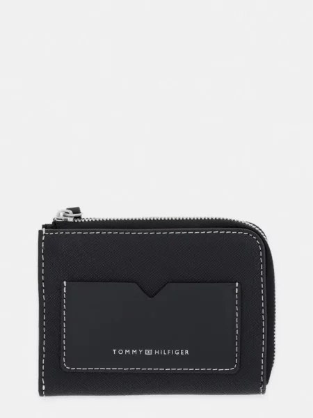 Tommy Hilfiger denarnica usnjena črna