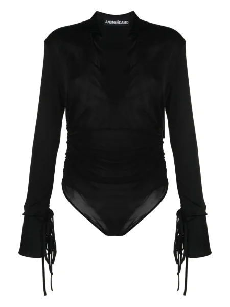 Przezroczysty długi body Andreadamo czarny