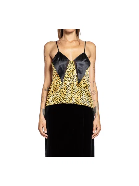Jedwabny wielobarwność top Versace