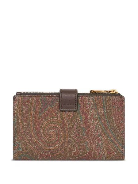 Portofel Etro cu model paisley din jacard maro