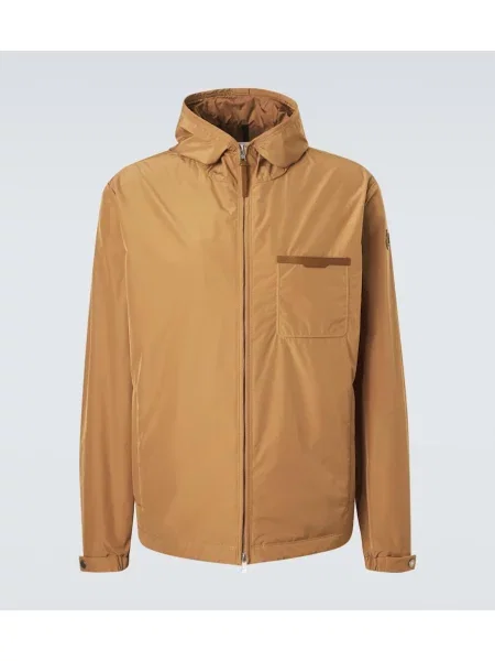 Кожено яке Moncler кафяво