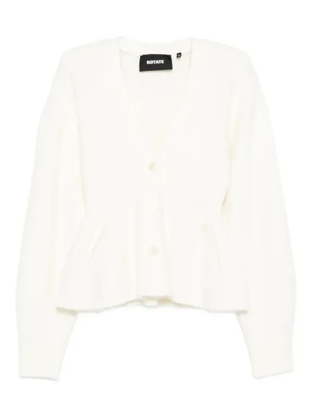 Cu peplum cardigan Rotate Birger Christensen cu decolteu în V alb
