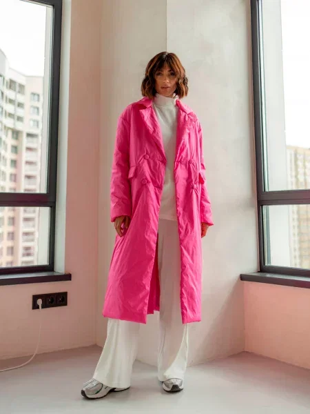 Пальто з утеплювачем Milirud малиновий нейлон/поліестер