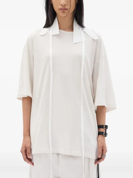 Tricou Ann Demeulemeester din jerseu alb
