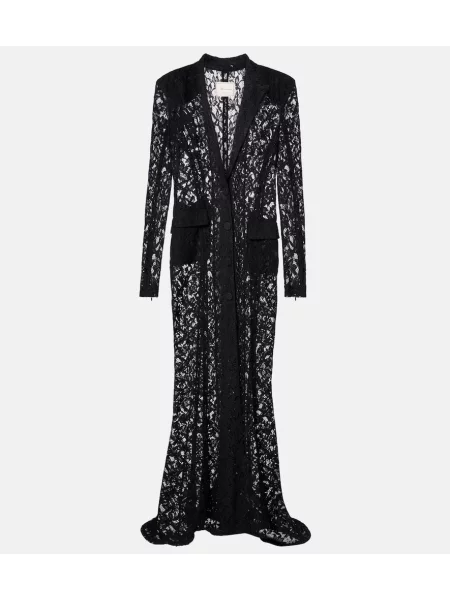 Rochie maxi Blumarine din dantelă de costum negru