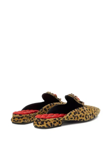 Papuci tip mules Roberto Cavalli cu model leopard maro
