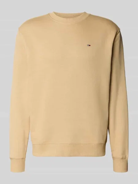 Bluza o kroju regular fit z mieszanki bawełny Tommy Jeans beżowa