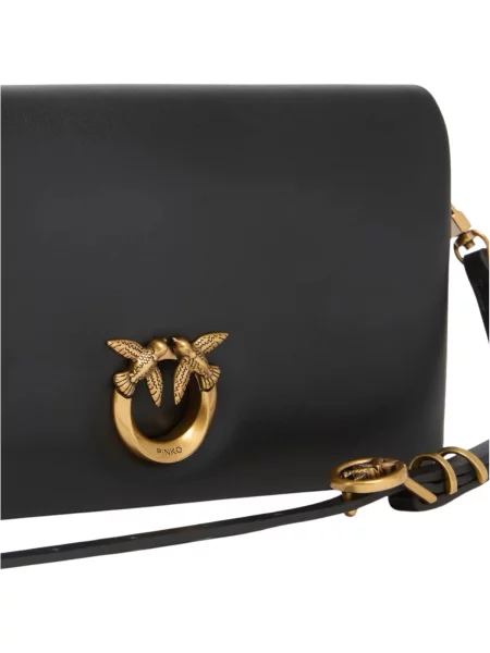Pinko crossbody kabelka dámska kožená čierna