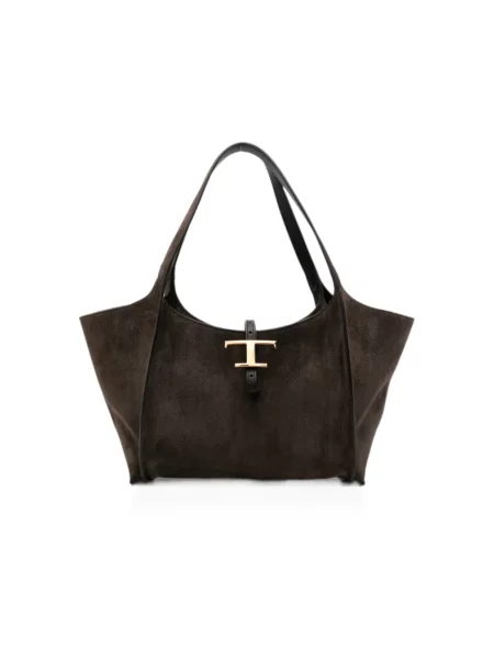 Shopperka Tod's zamszowa brązowa