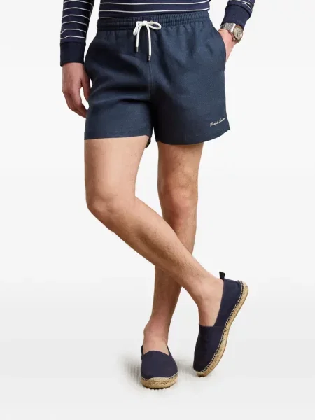 Ленени долнища на бански Ralph Lauren Purple Label синьо