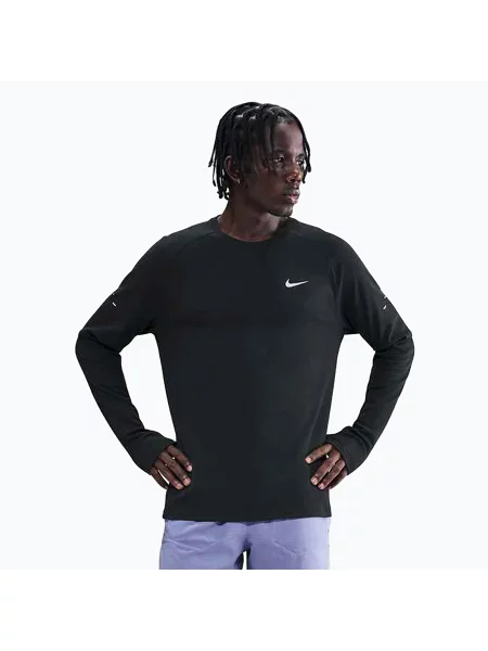 Tricou mânecă lungă Nike alergare negru