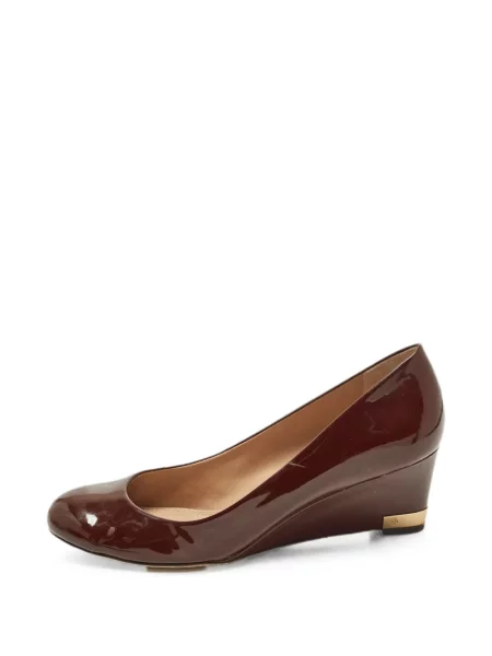 Pantofi cu toc Tory Burch din piele cu pană maro