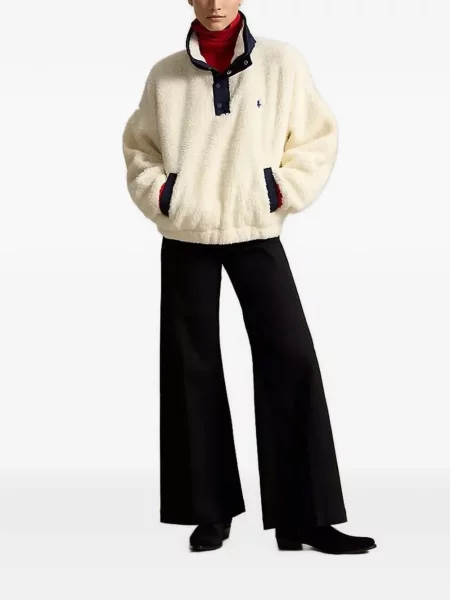 Fleece polo Polo Ralph Lauren μπλε