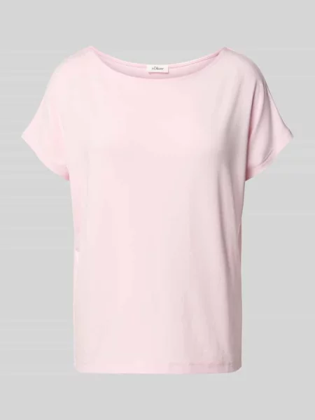 T-shirt o kroju loose fit z mieszanki S.oliver Red Label różowa