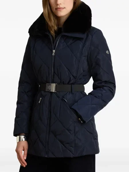 Ватиран препасан палто Lauren Ralph Lauren синьо