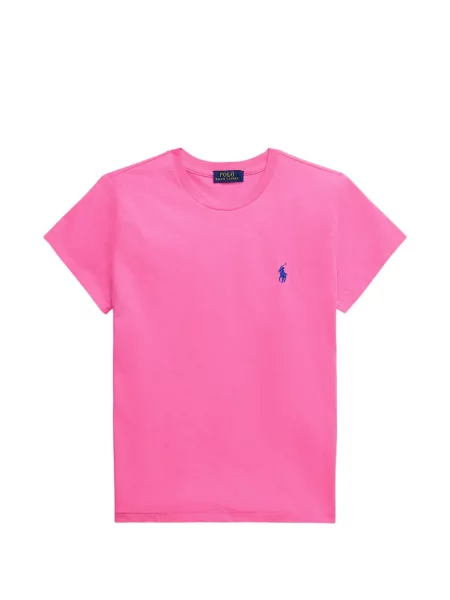 Fleece polo Polo Ralph Lauren με κέντημα με λαιμόκοψη v κόκκινο