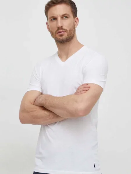 Меланжевая футболка Polo Ralph Lauren белая