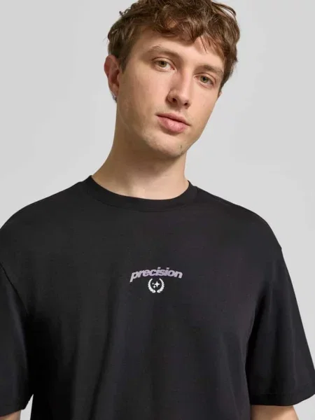 T-shirt o kroju regular fit z Mieszanka bawełny Model CASPIAN' Only & Sons czarna