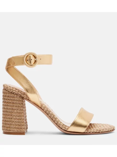 Sandale Gianvito Rossi din piele auriu