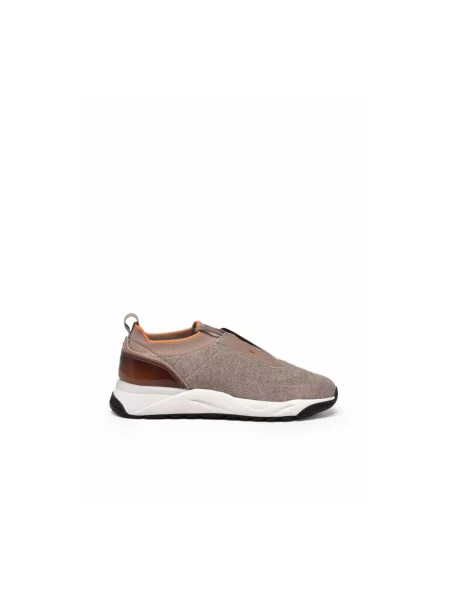 Dzianinowe sneakersy Santoni beżowe