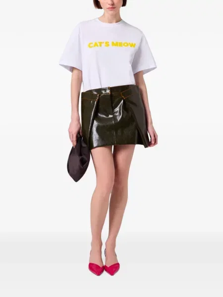 Tricou Msgm cu imagine cu decolteu rotund alb