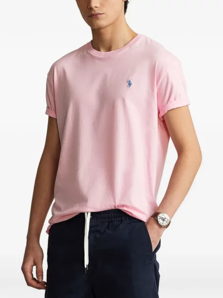 Blugi Polo Ralph Lauren cu broderie de in cu două rânduri de nasturi roz