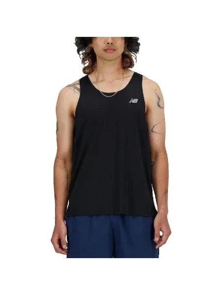 New balance Tricou funcțional Essentials Singlet / alb negru