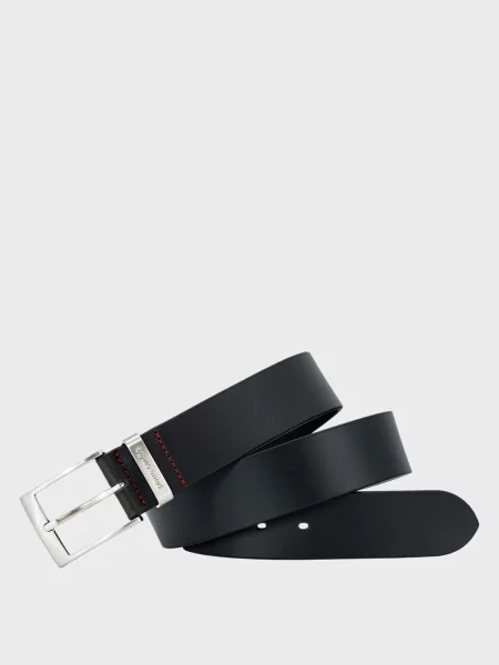 Кожаный ремень Pierre Cardin черный