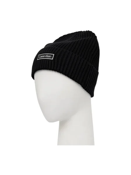 Calvin Klein Căciulă Patch Chunky Rib Cotton Beanie negru