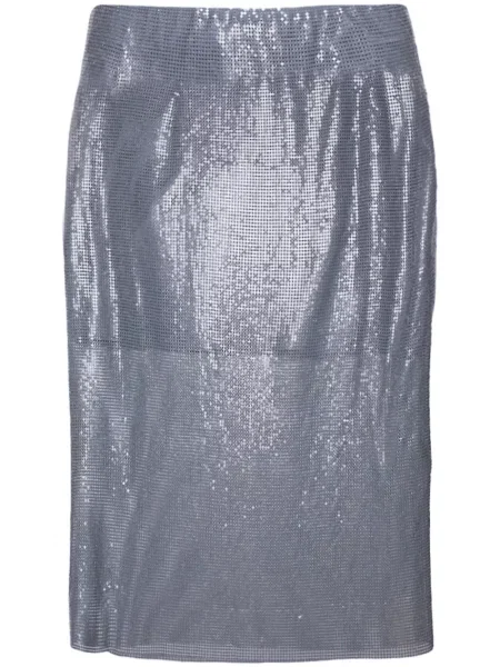 Fustă midi Christopher Esber plasă până la genunchi gri