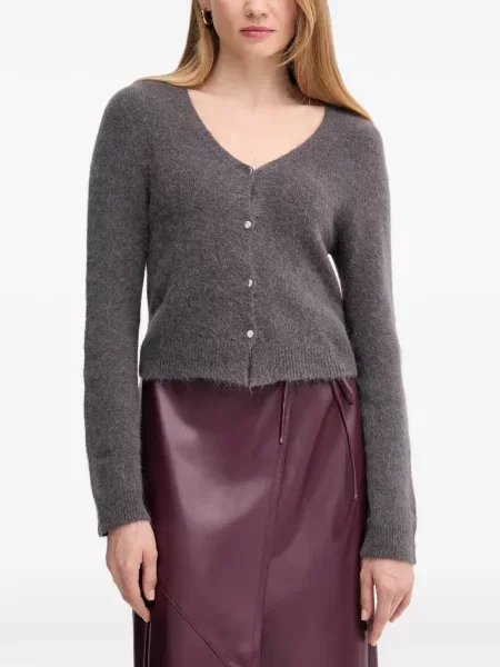 Cardigan Oui cu decolteu în V gri