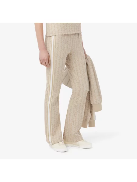 Lacoste Spodnie Dresowe Z Monogramem Flare Fit beżowe