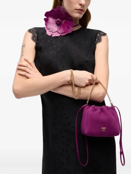 Φλοράλ clutch Pinko σουέτ μωβ