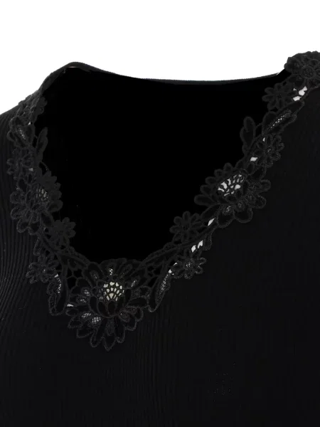 Body Twinset din dantelă negru