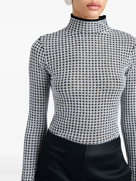 Кариран топ Proenza Schouler White Label бяло