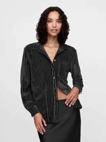 GAP Blúzka VELVET' čierna