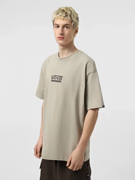 Клетчатая футболка Vans серая