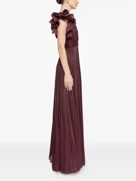 Rochie maxi Nissa cu volane violet