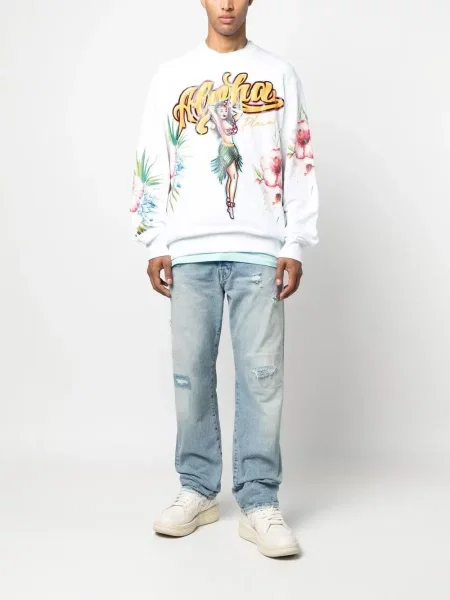 Raštuotas džemperis Philipp Plein balta