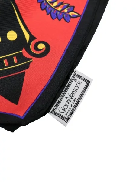 Hedvábný grafický šál Versace Pre-owned s potiskem červený