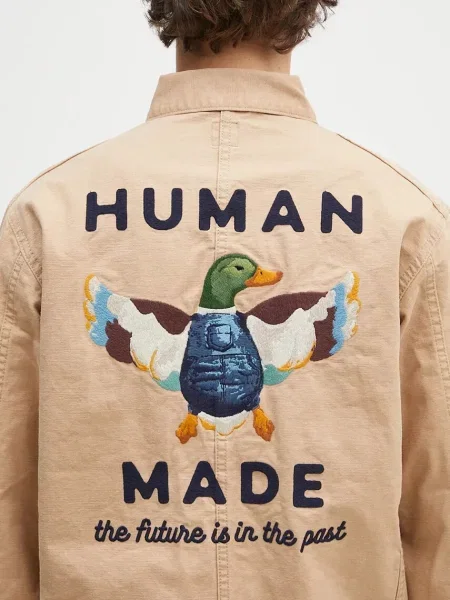 Human Made kurtka koszulowa Washed Duck Coverall Jacket przejściowa beżowy