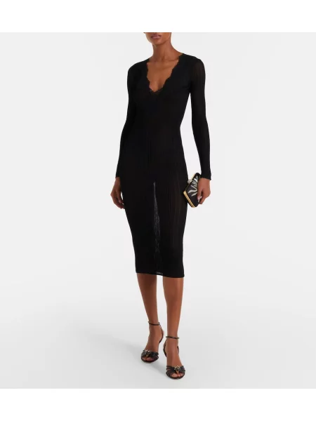 Rochie midi Valentino tricotate negru